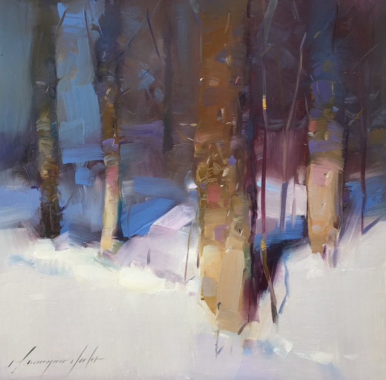 Winter Trees, Original oil Painting, Handmade artwork, One of a Kind   